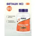 NOW Foods, Betaine HCI, гидрохлорид бетаина, 648 мг, 120 растительных капсул