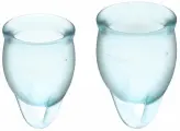 Набор из 2-х менструальных чаш Satisfyer Feel Confident Menstrual Cup, голубые