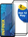 Комплект из 2 шт. Глянцевое защитное стекло для телефона Infinix Hot 12 Play / Противоударное стекло с олеофобным покрытием на Инфиникс Хот 12 Плей