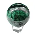 Шар из малахита с природными раковинами 68мм, 608г .