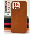 Кожаный чехол Leather case для iPhone 16 Pro, коричневый (Umber)