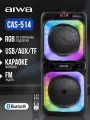 Беспроводная акустическая система AIWA CAS-514 с Bluetooth, настраиваемой светодиодной подсветкой, эквалайзером, FM-радио, режим караоке, пульт ДУ, 50 Вт