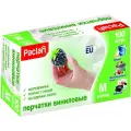 Перчатки виниловые размер M 100 шт без латекса пудры пищевые гипоаллергенные Paclan