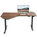 Стол компьютерный с электроприводом 178х117 Eureka ERK-EDI-FS-WN (Fan shaped), орех