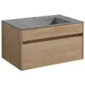 Тумба с раковиной из кварца Vincea Chiara 800 цвет N.Oak, Gray