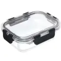 Контейнер стеклянный 370мл «Палермо», герметичный, прямоугольный, черный