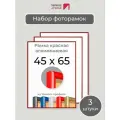Набор рамок 45х65 см, 3 штуки Первое ателье Красная алюминиевая фоторамка 45х65 для пазла, вышивки, алмазной мозаики, фото, постера