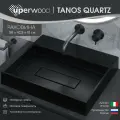 Раковина для ванной накладная кварцевая Uperwood Tanos Quartz 50 см, прямоугольная, без отверстия для смесителя, космос