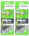 Gillette Мужская бритва Blue 3 Simple Sensitive, 4 шт, 2 уп