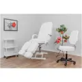 Кресло педикюрное на гидравлике поворотное Гармония-1 анатомическая обивка, белая/для педикюра