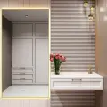 Зеркало с подсветкой в алюминиевой раме настенное ONE MIRROR 200х80см. Свет: Холодный белый 6000К. Золото