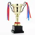 Кубок 185С, наградная фигура, золото, подставка пластик, триколор, 25 ? 15 ? 8 см