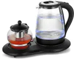 Чайный набор Kitfort КТ-6178 черный 2л 1500Вт стекло/пластик