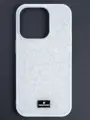 Чехол Swarovski, для iPhone 13, силикон, защита камеры, белый