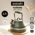 Чайник со свистком 2,7 л для плиты SATOSHI Астурия, нержавеющая сталь, индукция
