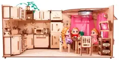 Сборная модель румбокс интерьерный конструктор кухня для кукол.