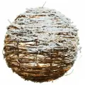 Светящийся заснеженный ШАР из ротанга, 20 тёплых белых LED-огней, 19 см, таймер, батарейки, Kaemingk (Lumineo) 481183