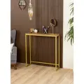 Туалетный столик консольный в стиле Лофт Шели золотой металл, золотой/коричневый