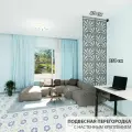 Перегородка ширма для зонирования комнаты. Настенное крепление. Высота 250 см ширина 80 см. Комплект 12 квадратов+крепеж. Подвесная.
