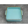 Форма для запекания керамическая «Tiffany Blue», 23х20,3х5 см, жаропрочная, с ручками