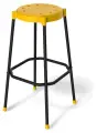 Стул барный Sheffilton SHT-S48, пластик, желтый/черный муар, круглый