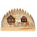 Sigro, Светильник-горка декоративный рождественский вечер - зимний городок с LED-огнями, 23х15 см, батарейки 52-1058-городок