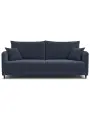 Диван-кровать PUSHE Фьорд New прямой, букле, синий, Shape steel