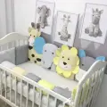 Бортики в кроватку для новорожденных Комплект бортиков в кроватку для малышей LadyDiBaby Бортики подушки-зверюшки