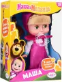 Детская говорящая кукла Маша с мишкой, пластиковая интерактивная поющая куколка с длинными волосами, высота 25 см