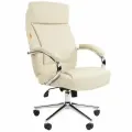 Компьютерное кресло руководителя CHAIRMAN 794, экокожа, бежевый, на хромированной крестовине