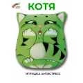 Штучки, к которым тянутся ручки/ Мягкая игрушка - подушка антистресс Плюшка Котя, зеленый