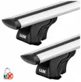 Багажник LUX Классик на крышу для Dongfeng H30 Cross / Донгфенг H30 Кросс внедорожник 2015-н. в. на стандартные рейлинги - 120см крыловидные серебристые дуги, без замка