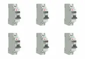 Автоматический выключатель 1P 63А (C) 4,5kA ВА 47-63 EKF PROxima 6 штук