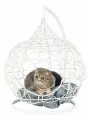 Подвесное кресло домик для животных Кокон белый