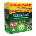 Таблетки для посудомоечных машин Clean & Fresh All in 1, 100 шт