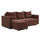 Угловой диван-кровать Ария раскладной 225х78х150 см левый угол велюр Дрим шоколад