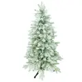 Искусственная елка Соната с шишками заснеженная 120 см, литая + ПВХ