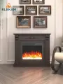 Камин электрический напольный ELEKAM Viola 23 с порталом и очагом, с обогревом и имитацией огня