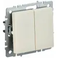 Выключатель 2-клавишный проходной 3шт BRITE 10А скрытой установки бежевый IEK BR-V22-0-10-K10