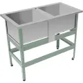 Ванна моечная ЦЕНТР ОБОРУДОВАНИЯ ВМ-2/480, нерж. сталь 0,8 мм, каркас оцинк, 115 см х 58 см х 87 см