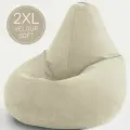 Кресло мешок Laavi Home кресло груша, размер ХXL, мебельный велюр, латте
