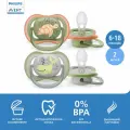 Соска-пустышка силиконовая Philips Avent ultra air SCF085/60 с футляром для хранения и стерилизации, 6-18 мес, 2 шт.