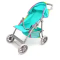 Коляска прогулочная для кукол бирюзовая с радужным кантом