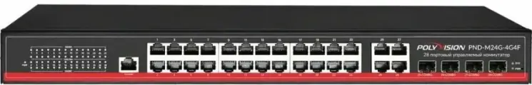 28-портовый управляемый коммутатор без поддержки РоЕ PND-M24G-4G4F