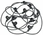 Гирлянда IEK белт лайт 10м, 20 патронов, IP65, шнур 2м, черная, каучук, от сети, без ламп