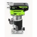 Фрезер кромочный Greenworks 24V, б/щет, АКБ 2Ач иЗУ