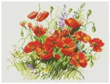 Набор Белоснежка #052-ST-S Танцующие маки, Алмазная Мозаика, 30 х 40 см