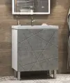 Тумба с раковиной Vigo Geometry 2-600 белая/бетон