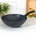 KUKMARA Сковорода - вок KUKMARA «Мраморная», d=28, антипригарное покрытие, алюминий, чёрная