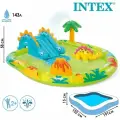 Intex 57166 Игровой центр 191 х 152 х 58 см Динолэнд с разбрызгивателем и горкой, 143л, до 54кг, от 2 лет